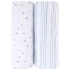 Crib Sheet Set Baby Fitted  2 Pack In Dusty Blue Stars