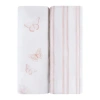 Crib Sheet Set Baby Fitted  2 Pack In Pink Butterflies