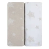 Crib Sheet Set Baby Fitted  2 Pack In Tan Drawn Star