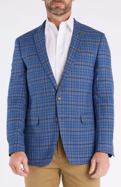 Cricketeer Check Wool Blend Sport Coat In Blue