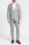 Cricketeer Grey Windowpane Plaid Wool Blend Suit In Grey