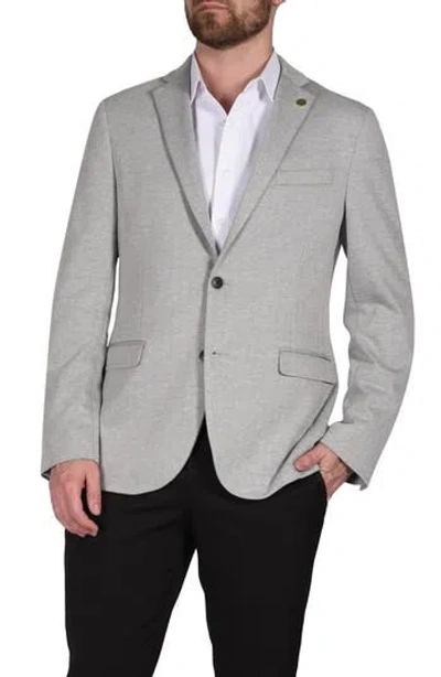 Cricketeer Herringbone Knit Sport Coat In Grey