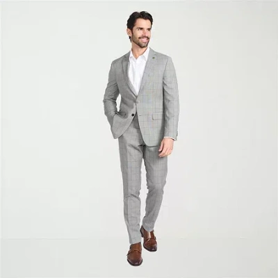 Cricketeer Mens Windowpane Stretch Fabric 2-pc. Suit Set In Gray