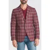 Cricketeer Plaid Print Wool Blend Sport Coat In Rust
