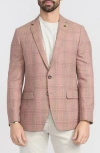 Cricketeer Plaid Wool Blend Sport Coat In Peach
