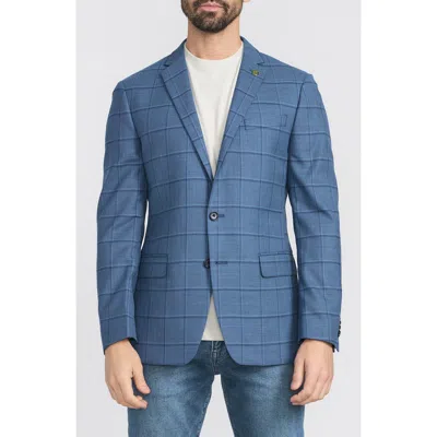 Cricketeer Windowpane Wool Blend Sport Coat In Blue