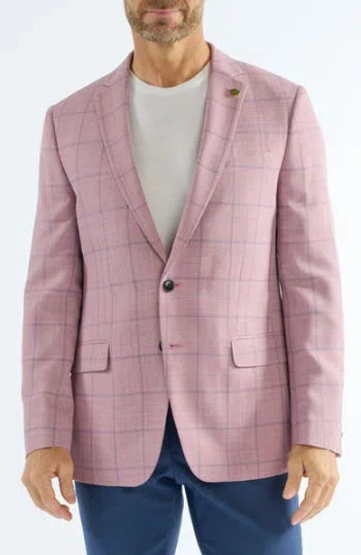 Cricketeer Windowpane Wool Blend Sport Coat In Pink