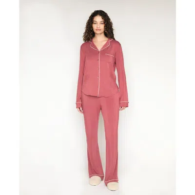 Crickle Daisy I'd Pick You Pajama Set In Burgundy