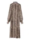 Cri.da Leopard-pattern Shirt Maxi Dress In Burgundy