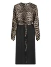 Cri.da Animal-print Tie Dress In Black