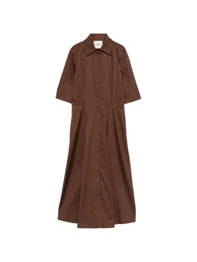 Cri.da Baldo Collared Midi Dress In Brown