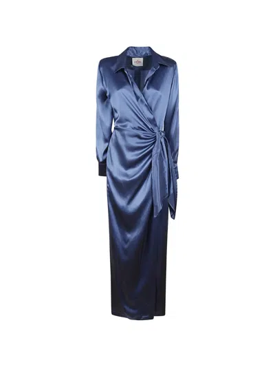 Cri.da Como Wrap-style Dress In Blue