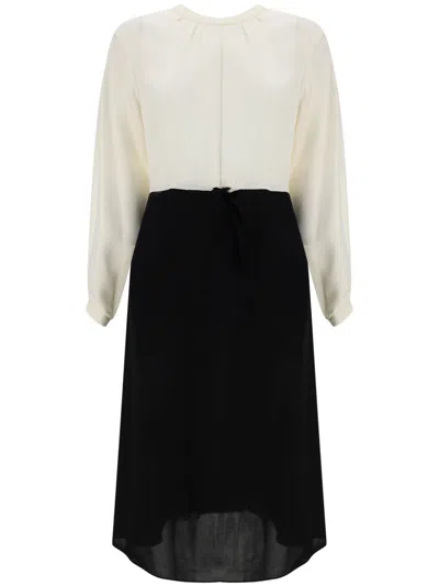 Cri.da Correr Midi Dress In White/black