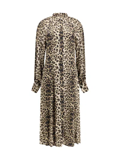 Cri.da Windsor Leopard-print Midi Shirt Dress In Brown