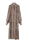 Cri.da Leopard-pattern Shirt Maxi Dress In Neutral