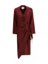 Cri.da Wrap-front Asymmetrical Dress In Red