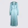 Cri.da Crida Light Blue Satin Matera Long Dress