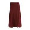 Crida Milano Bordeaux Wool Midi Skirt In Blue