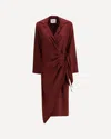 Crida Milano Bordeaux Silk Casual Dress In Burgundy