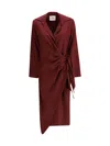 Crida Milano Bordeaux Silk Casual Dress In Burgundy