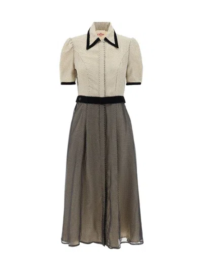 Crida Milano Dresses In Pois White/black