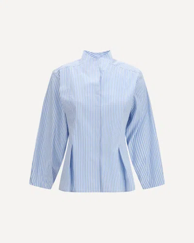 Crida Milano Lavanda Cotton Shirt In Blue