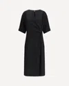 Crida Milano Praga Black Midi Dress In Black