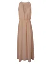 Crida Milano Silk Long Dress In Pink