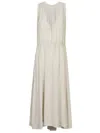 Crida Milano Silk Midi Dress In Gray