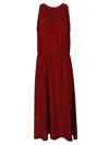 Crida Milano Silk Midi Dress In Red