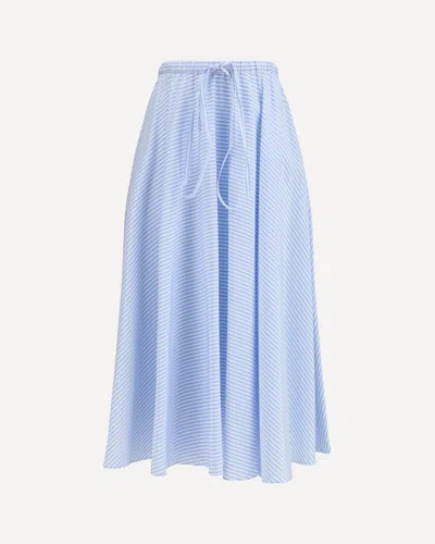 Crida Milano Striped Long Skirt Locorotondo In Blue