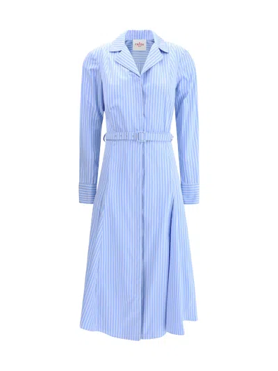 Crida Milano Taranto Chemisier Dress In Blue
