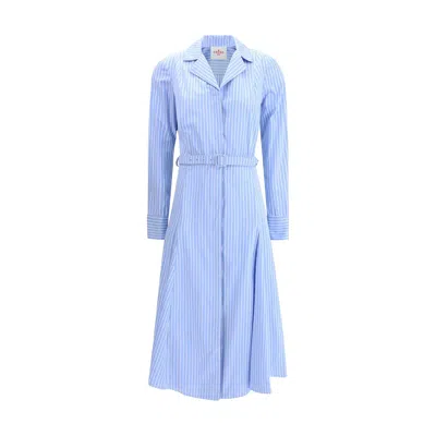 Crida Milano Taranto Chemisier Dress In Blue