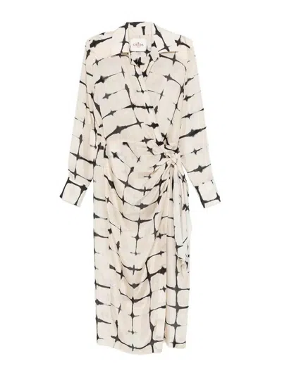 Crida Milano White Silk Midi Dress