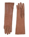 Crida Milano Woman Gloves Brown Size 8.5 Leather