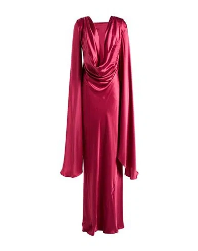 Crida Milano Woman Maxi Dress Burgundy Size 3 Silk In Red