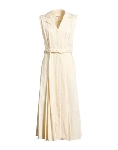 Crida Milano Woman Maxi Dress Ivory Size 3 Cotton, Elastane In Neutral