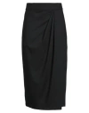 Crida Milano Woman Midi Skirt Black Size 1 Virgin Wool, Lyocell