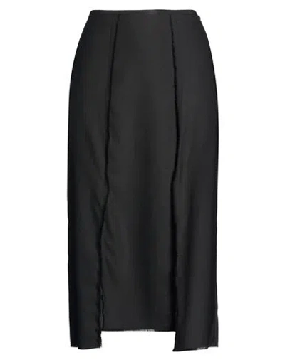 Crida Milano Woman Midi Skirt Black Size 3 Wool, Lycra