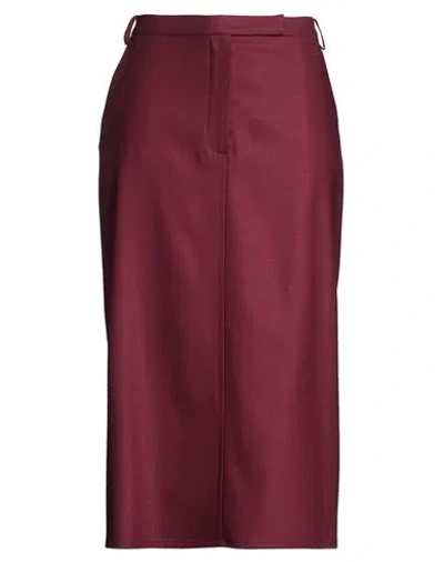 Crida Milano Woman Midi Skirt Burgundy Size 3 Wool, Elastane In Red