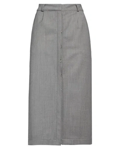Crida Milano Woman Midi Skirt Grey Size 1 Virgin Wool, Lyocell