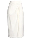 Crida Milano Woman Midi Skirt Ivory Size 2 Virgin Wool, Lyocell In White