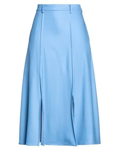 Crida Milano Woman Midi Skirt Slate Blue Size 2 Wool, Elastane