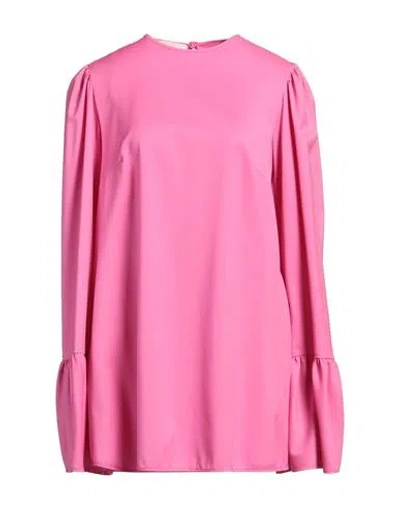 Crida Milano Woman Mini Dress Fuchsia Size 2 Wool In Pink