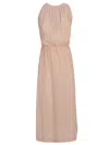 Cri.da Crida Silk Midi Dress In Peach