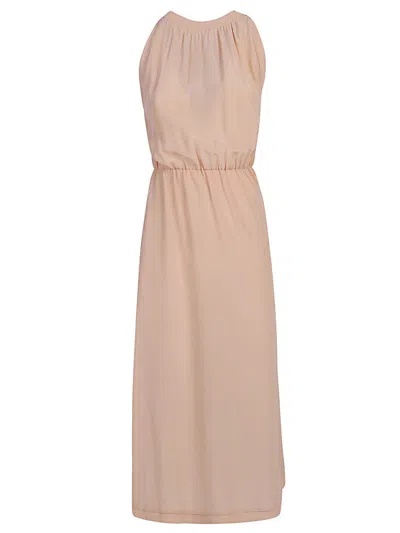 CRI.DA PEACH SILK MIDI DRESS