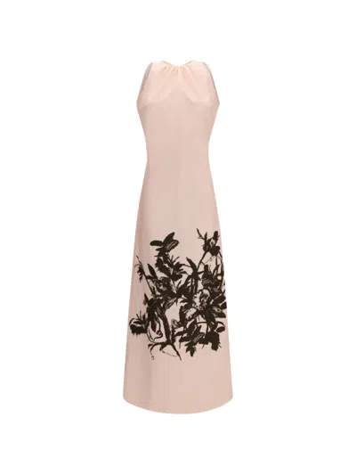Cri.da Petunia Floral-print Gathered Maxi Dress In Pink