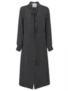 Cri.da Crida Polka Dot Silk Midi Dress In Black