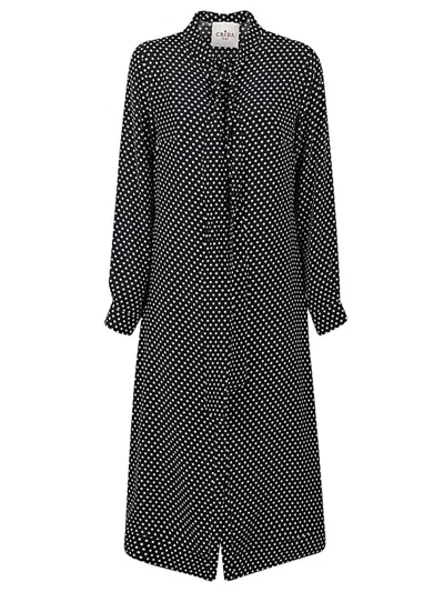 Cri.da Crida Polka Dot Silk Midi Dress