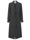 Cri.da Crida Polka Dot Silk Midi Dress In Black